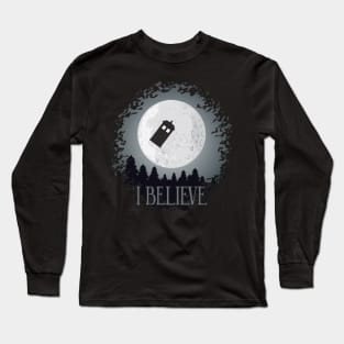 Blue Police Public Call Box On The Tracks Of Alien ET 2 Long Sleeve T-Shirt